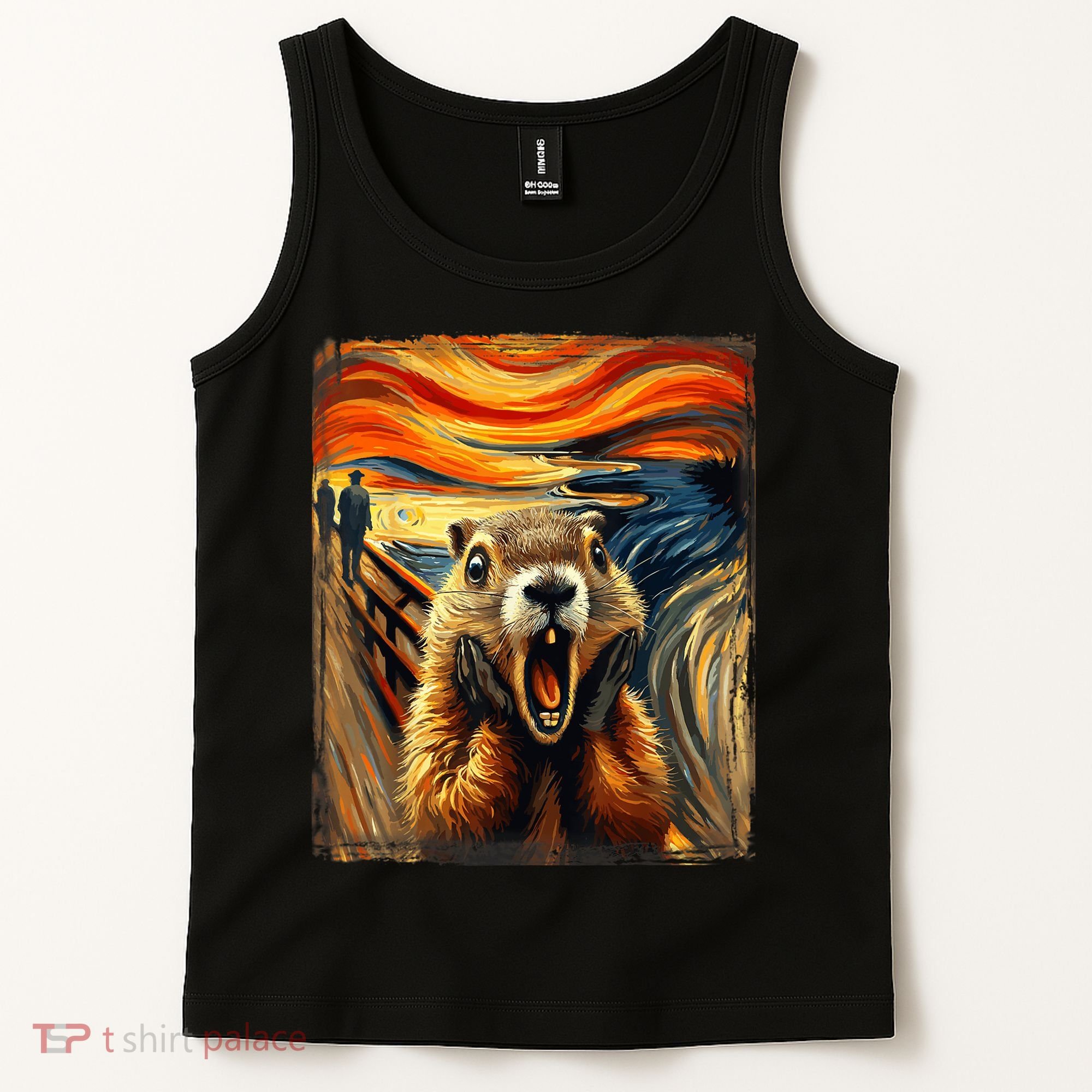Scream Groundhog | Artistic Groundhog Day Tank Top