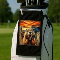 Scream Groundhog | Artistic Groundhog Day Golf Towel thumb 2