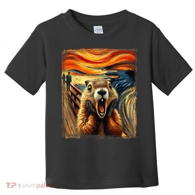 Scream Groundhog | Artistic Groundhog Day Toddler T-Shirt