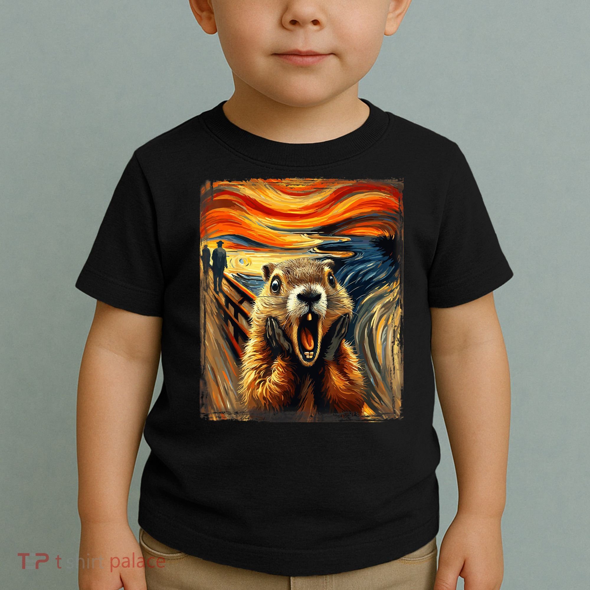 Scream Groundhog | Artistic Groundhog Day Toddler T-Shirt
