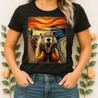 Scream Groundhog | Artistic Groundhog Day Women's T-Shirt thumb 2