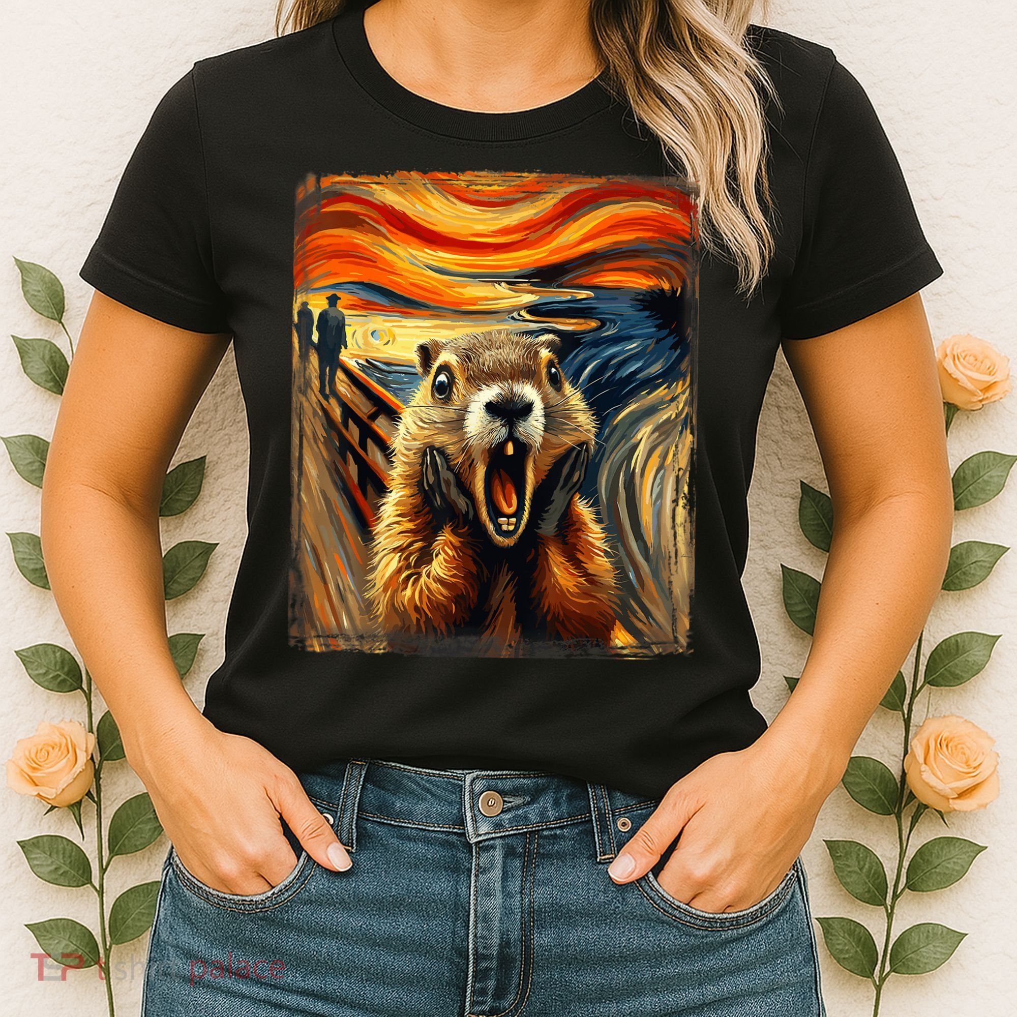Scream Groundhog | Artistic Groundhog Day Women's T-Shirt