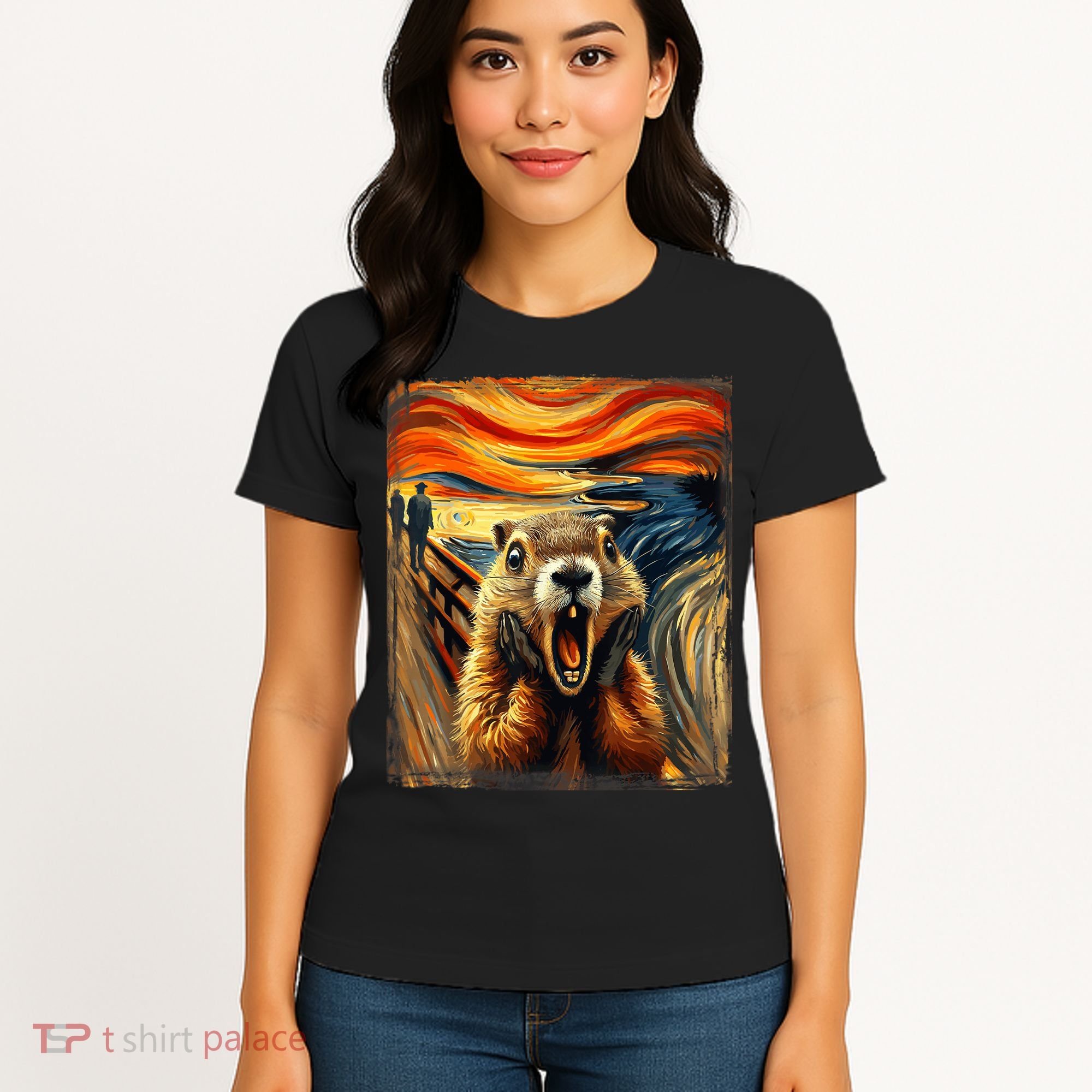 Scream Groundhog | Artistic Groundhog Day Women's T-Shirt