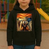 Scream Groundhog | Artistic Groundhog Day Kids Hoodie thumb 3
