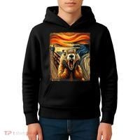 Scream Groundhog | Artistic Groundhog Day Kids Hoodie thumb 4