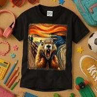 Scream Groundhog | Artistic Groundhog Day Kids T-Shirt thumb 3