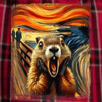 Scream Groundhog | Artistic Groundhog Day Women's Flannel Plaid Pajama Pants thumb 2