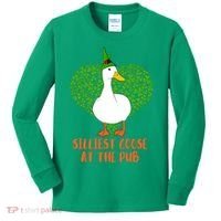 Silliest Goose At The Pub St. Patrick’s Day Kids Long Sleeve Shirt thumb 0