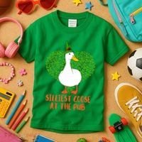 Silliest Goose At The Pub St. Patrick’s Day Kids T-Shirt thumb 3