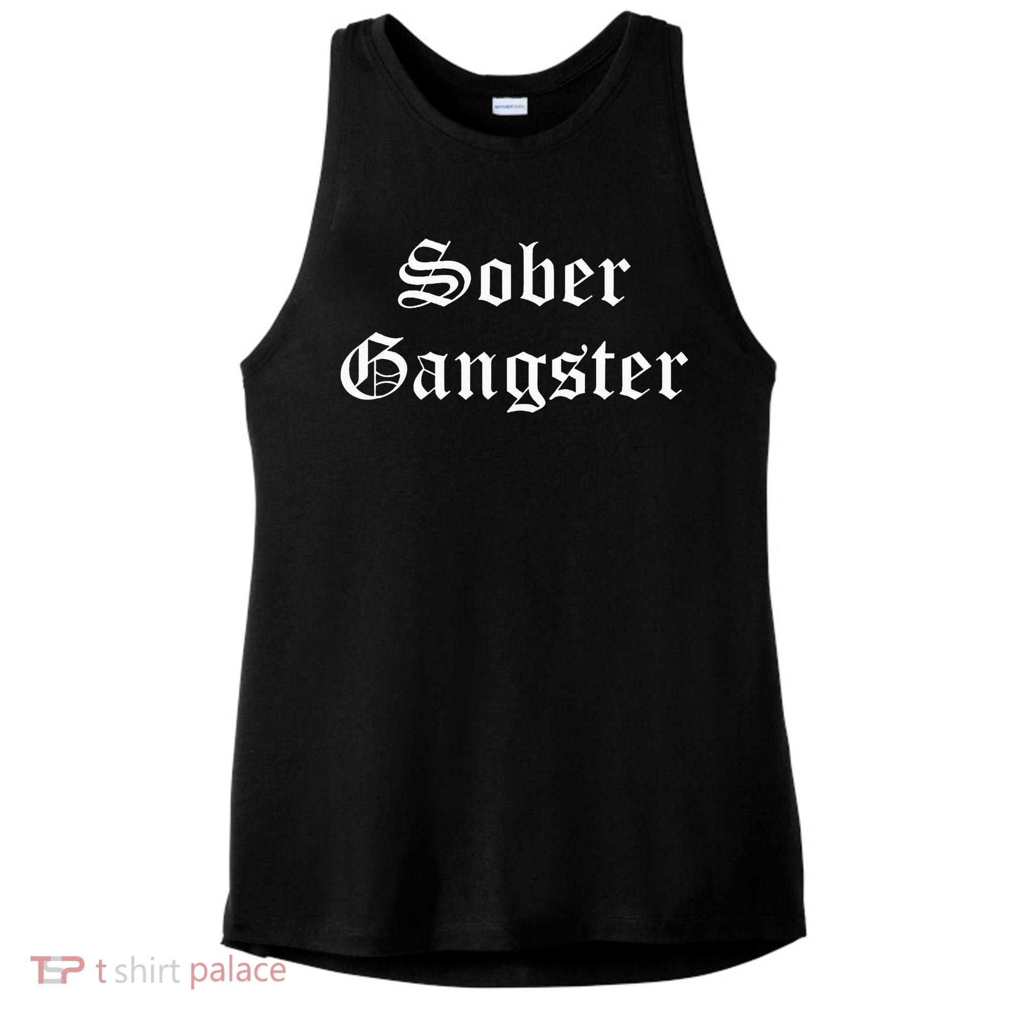 Sober Gangster Aa Na Funny Recovery Gift Ladies PosiCharge Tri-Blend Wicking Tank
