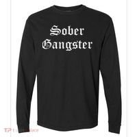 Sober Gangster Aa Na Funny Recovery Gift Comfort Colors Heavyweight Long Sleeve T-Shirt thumb 0