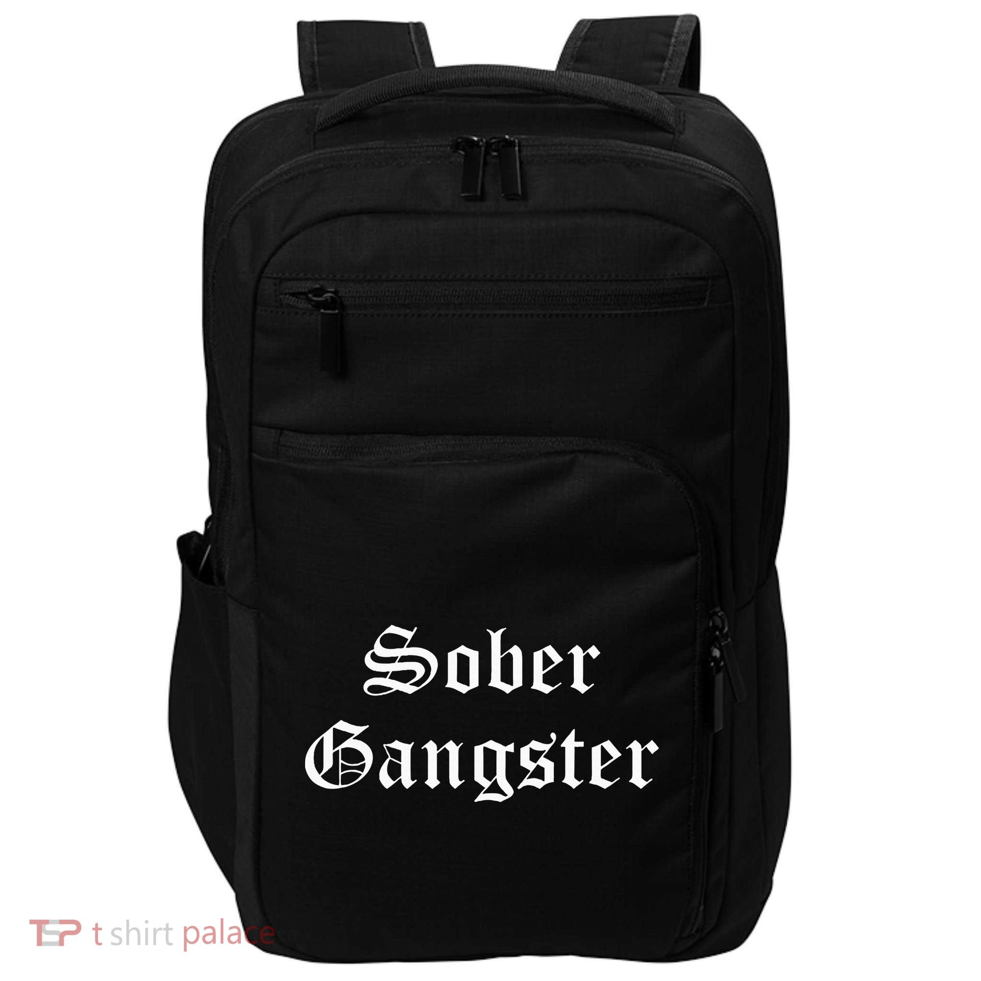 Sober Gangster Aa Na Funny Recovery Gift Impact Tech Backpack
