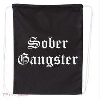 Sober Gangster Aa Na Funny Recovery Gift Drawstring Bag thumb 0
