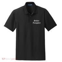 Sober Gangster Aa Na Funny Recovery Gift Dry Zone Grid Polo thumb 0