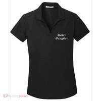 Sober Gangster Aa Na Funny Recovery Gift Women's Dry Zone Grid Polo thumb 0