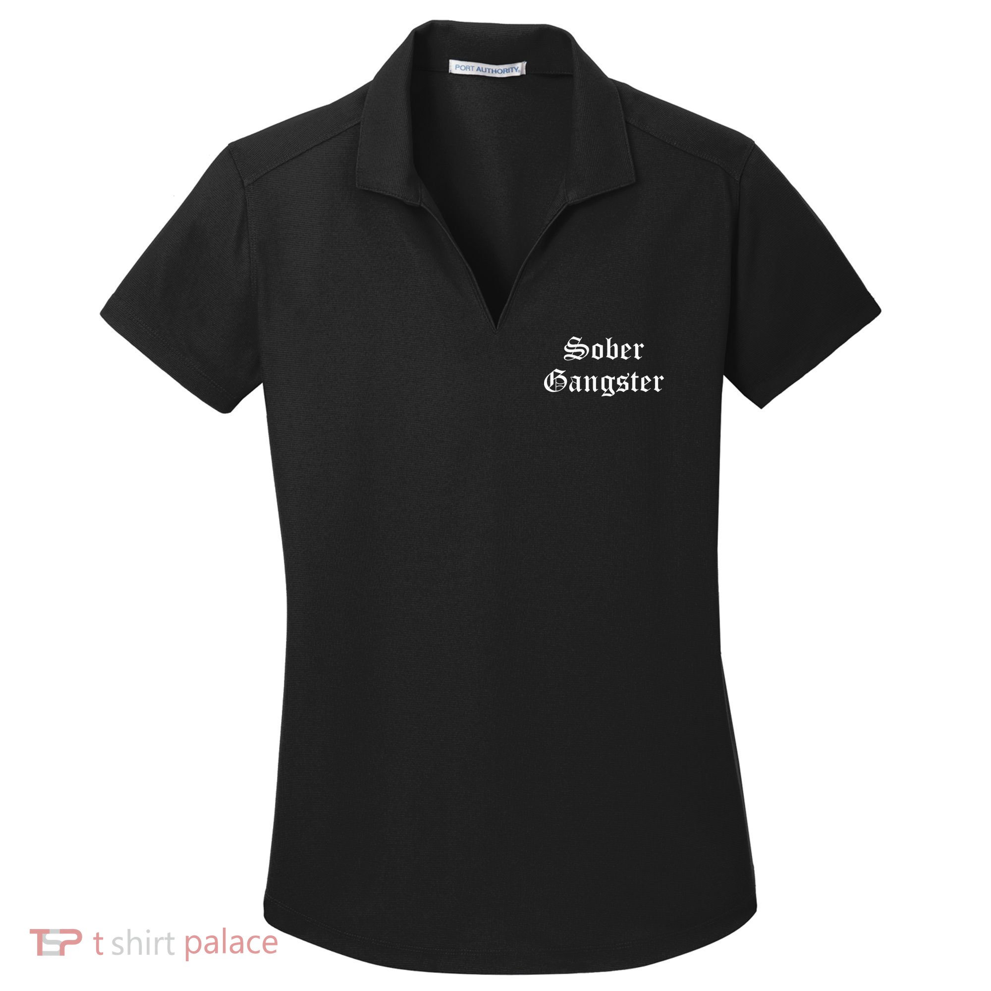 Sober Gangster Aa Na Funny Recovery Gift Women's Dry Zone Grid Polo