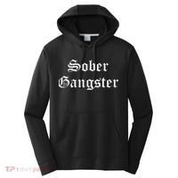Sober Gangster Aa Na Funny Recovery Gift Performance Fleece Hoodie thumb 0
