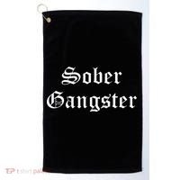 Sober Gangster Aa Na Funny Recovery Gift Golf Towel thumb 0