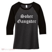 Sober Gangster Aa Na Funny Recovery Gift Women's Tri-Blend 3/4-Sleeve Raglan Shirt thumb 0