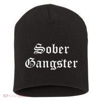 Sober Gangster Aa Na Funny Recovery Gift Short Acrylic Beanie thumb 0