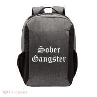 Sober Gangster Aa Na Funny Recovery Gift Vector Backpack thumb 0