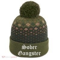 Sober Gangster Aa Na Funny Recovery Gift The Baniff Cuffed Pom Beanie thumb 0