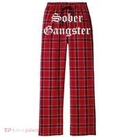 Sober Gangster Aa Na Funny Recovery Gift Women's Flannel Plaid Pajama Pants thumb 0