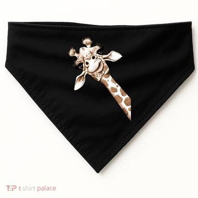 Sketch Giraffe Art USA-Made Doggie Bandana