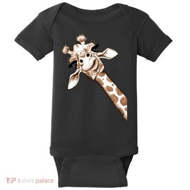 Sketch Giraffe Art Baby Bodysuit
