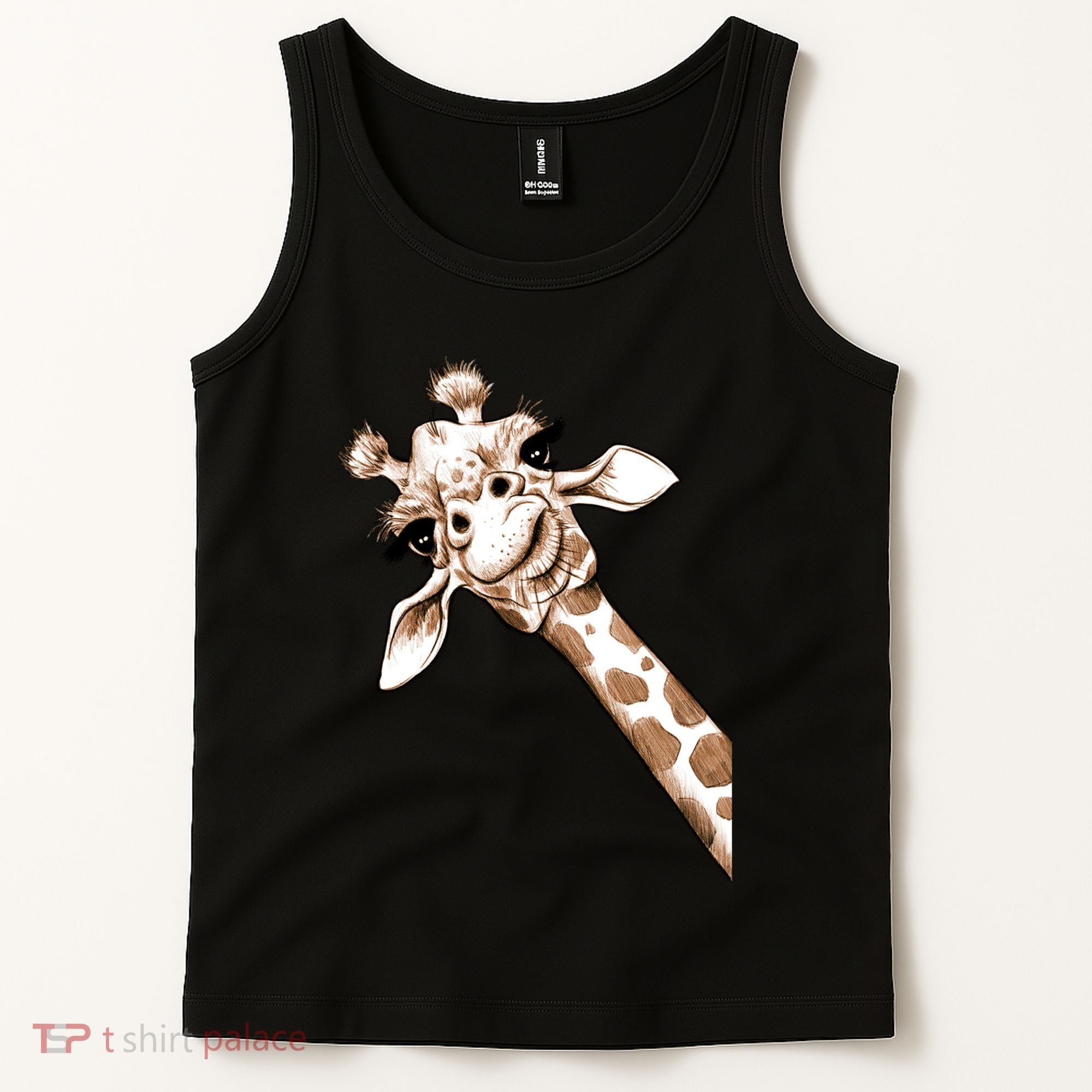 Sketch Giraffe Art Tank Top