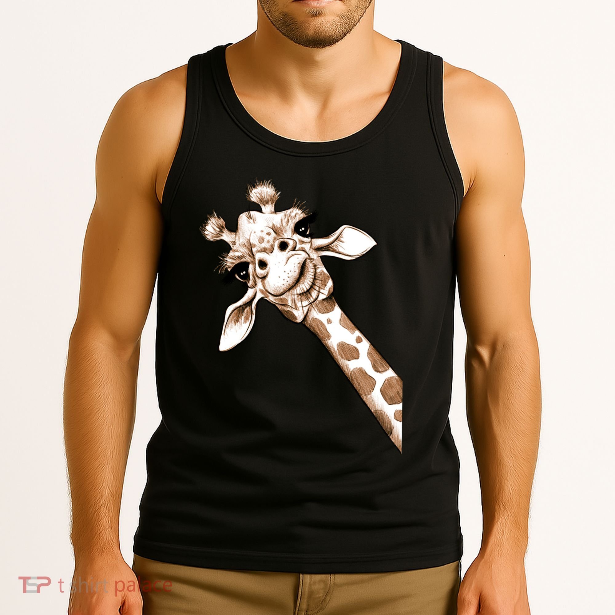 Sketch Giraffe Art Tank Top