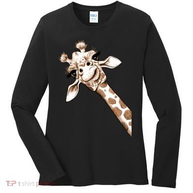 Sketch Giraffe Art Women's Long Sleeve Shirt