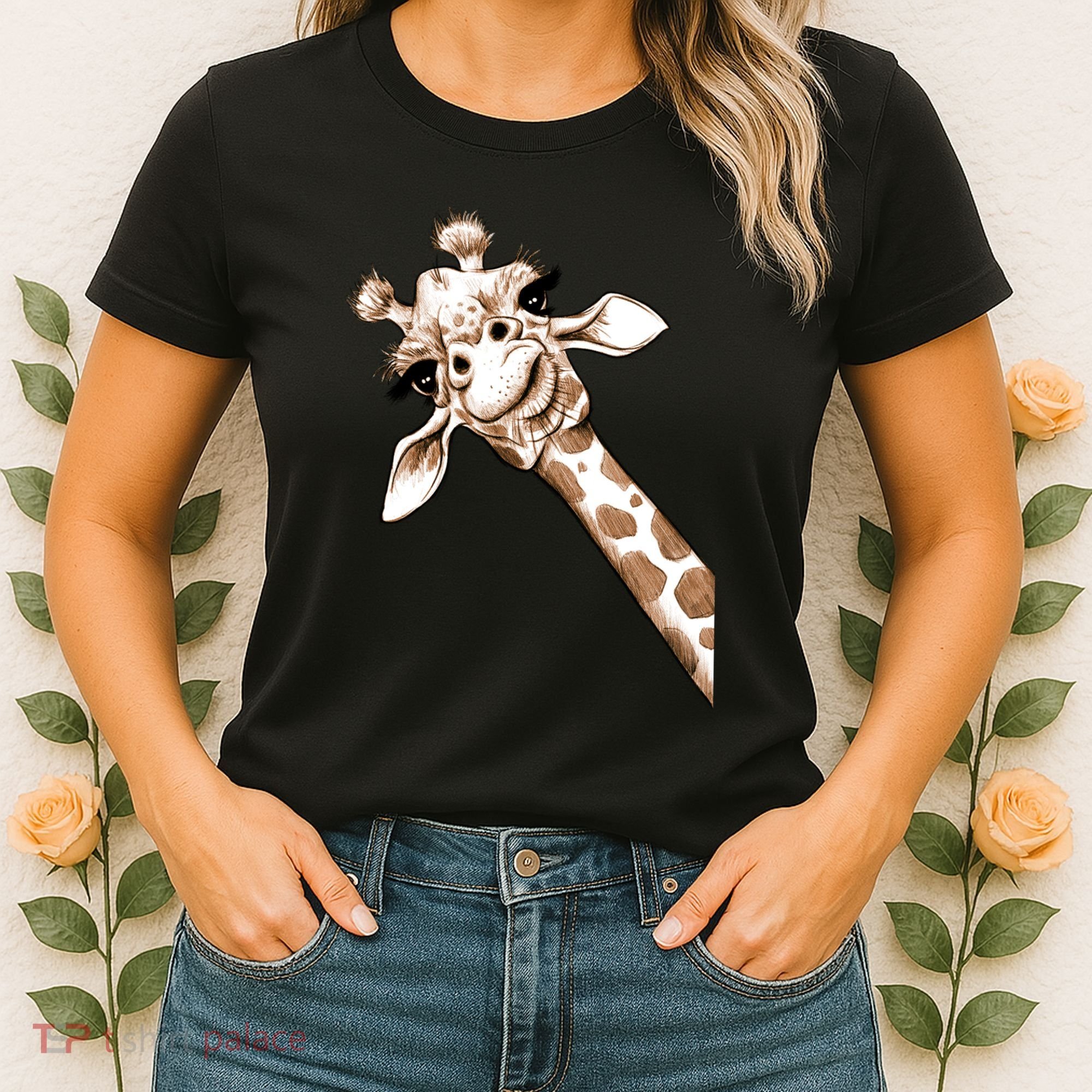 Sketch Giraffe Art Women's T-Shirt