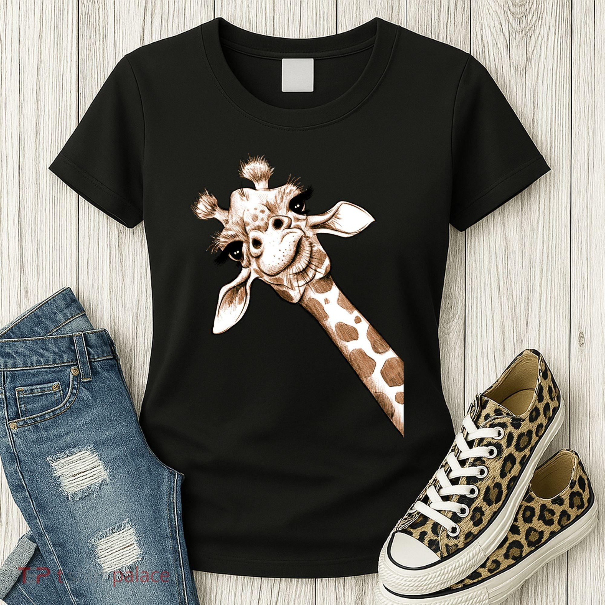 Sketch Giraffe Art Women's T-Shirt