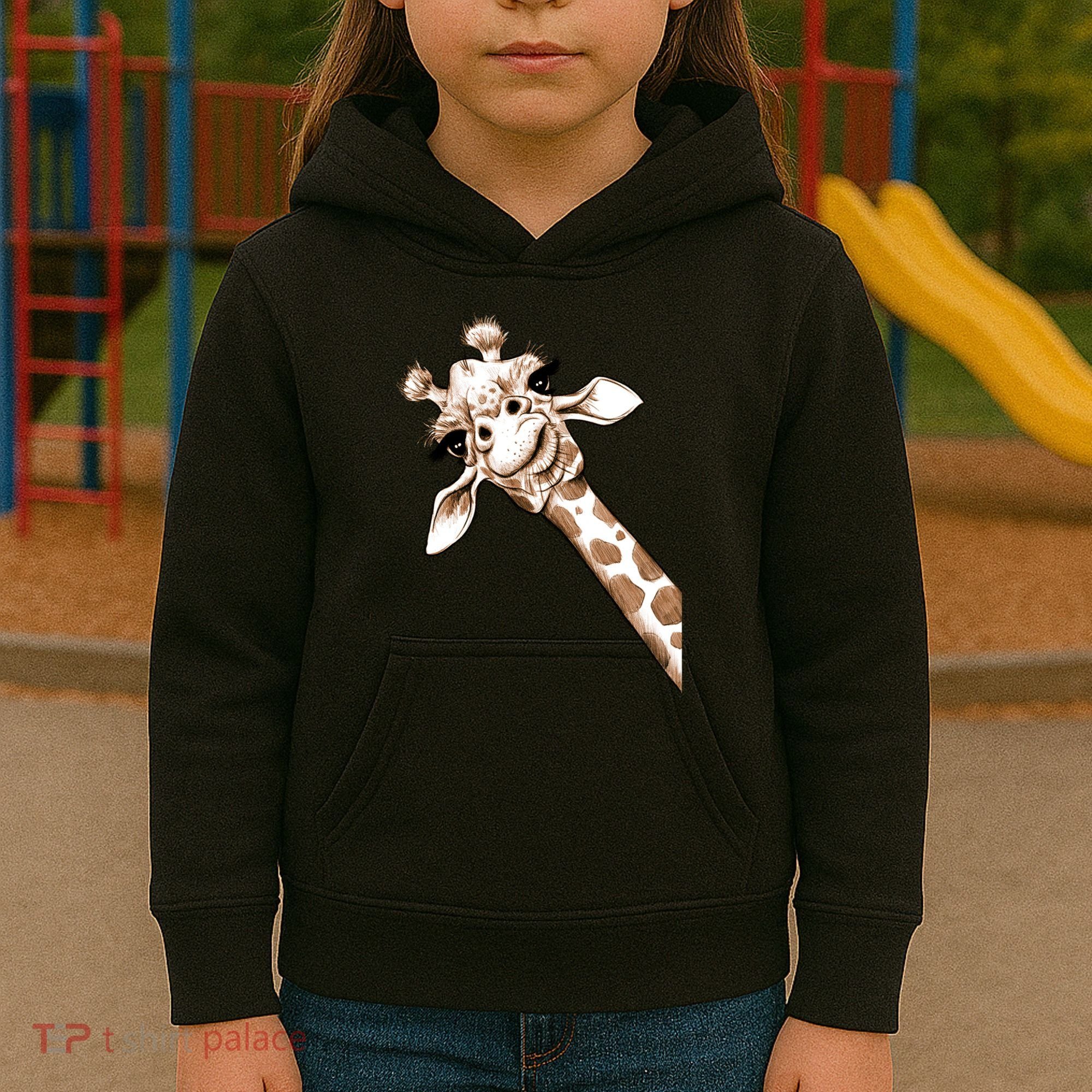 Sketch Giraffe Art Kids Hoodie