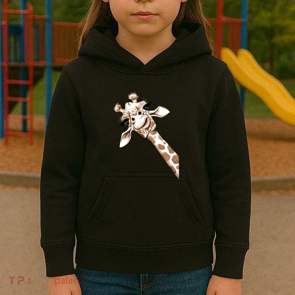 Sketch Giraffe Art Kids Hoodie
