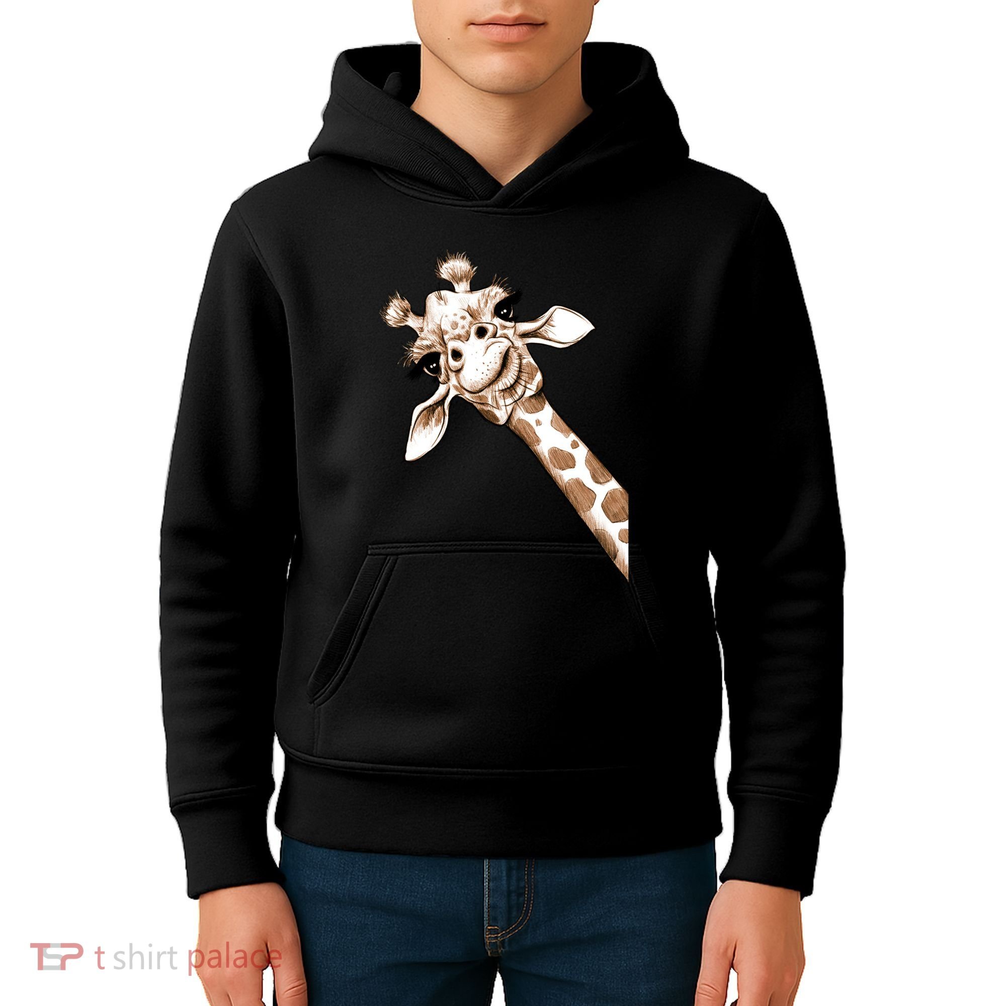 Sketch Giraffe Art Kids Hoodie