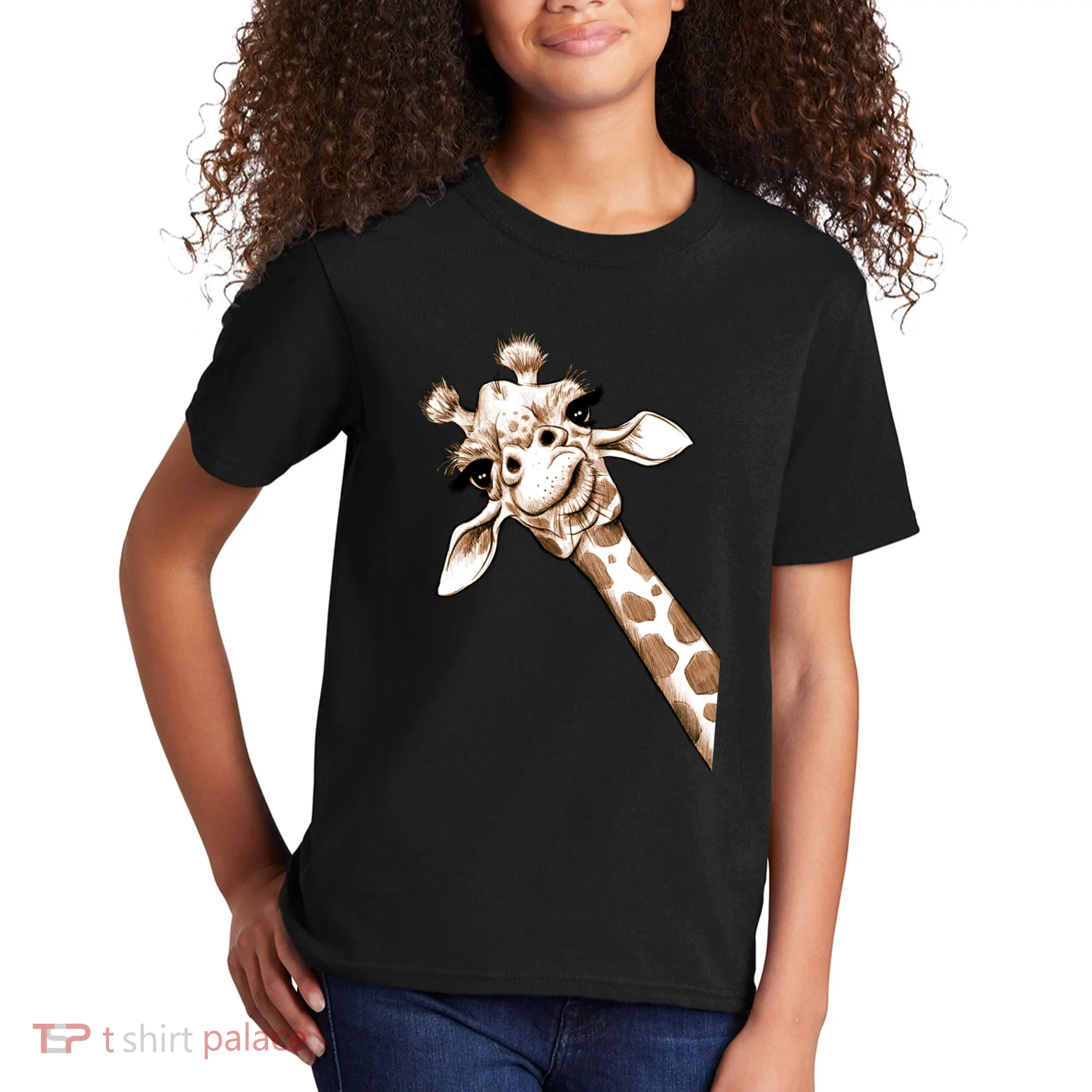 Sketch Giraffe Art Kids T-Shirt