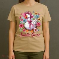Silly Goose Auntie Aunt Coquette Mothers Day Auntie Goose T-Shirt thumb 4