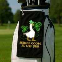 Silliest Goose At The Pub St Patrick’s Day Funny Gift Idea Trending For Lover Golf Towel thumb 2