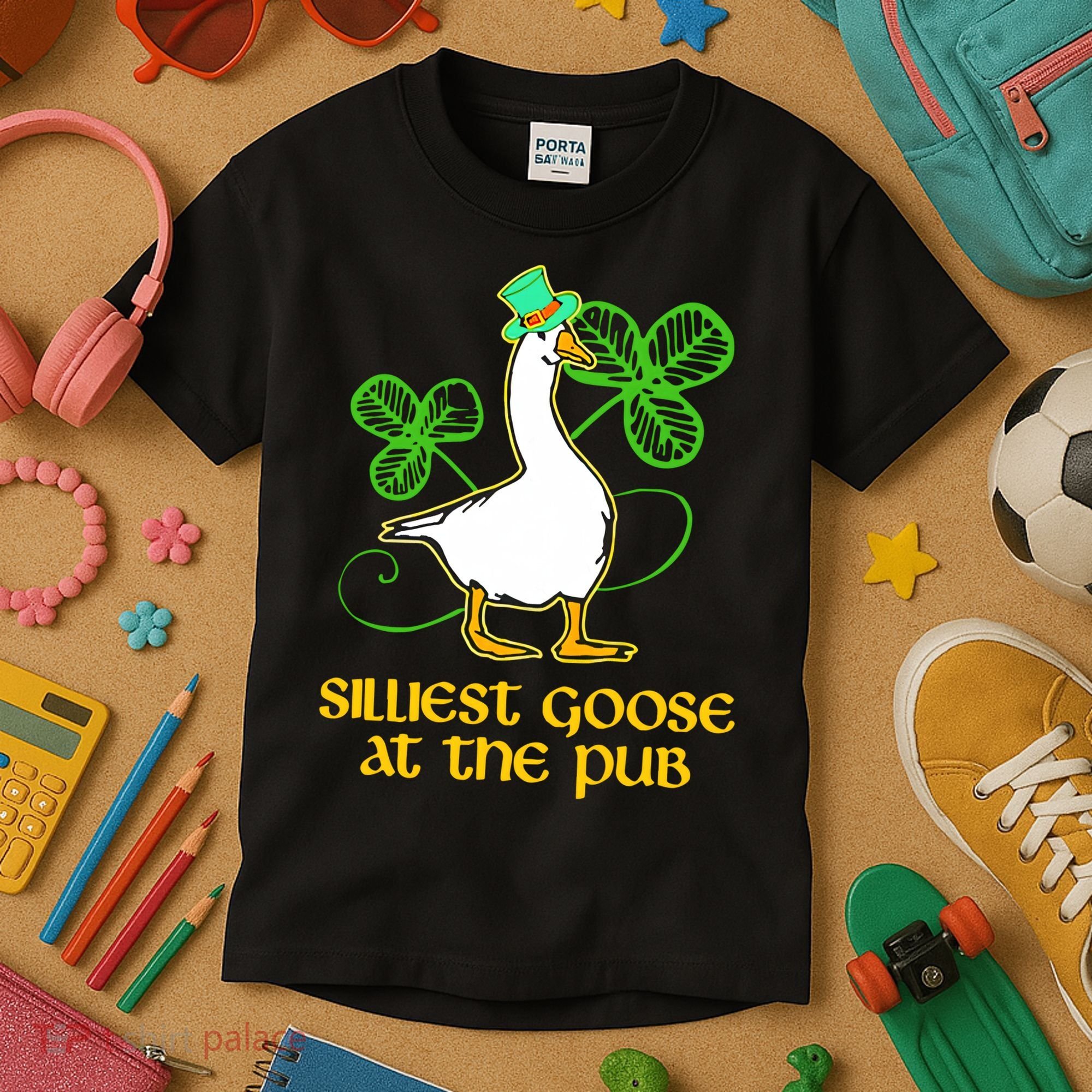 Silliest Goose At The Pub St Patrick’s Day Funny Gift Idea Trending For Lover Kids T-Shirt