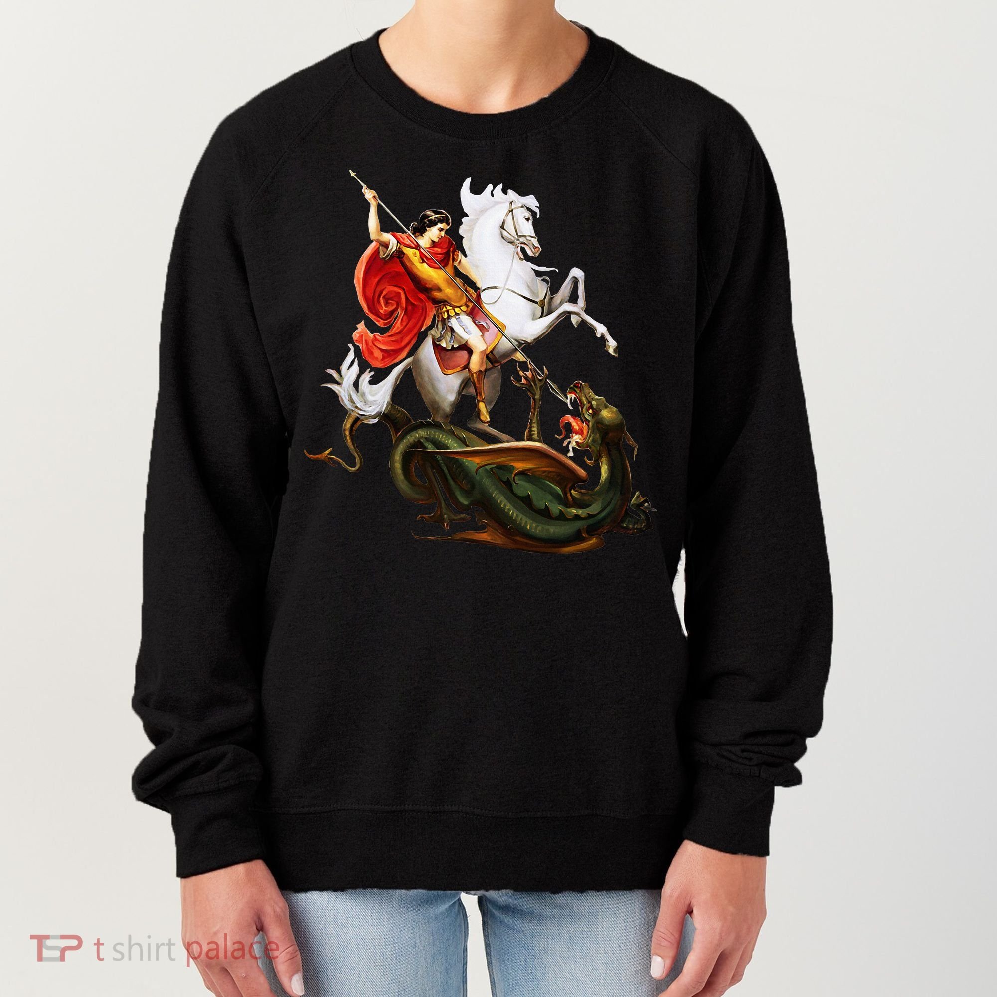 St. George And The Dragon England Catholic Saints Pray Women's Sweatshirt