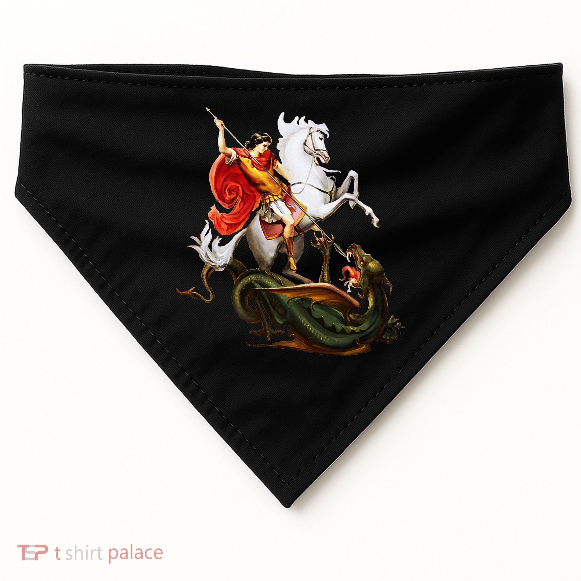 St. George And The Dragon England Catholic Saints Pray USA-Made Doggie Bandana