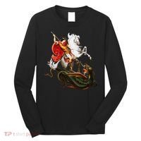 St. George And The Dragon England Catholic Saints Pray Long Sleeve Shirt thumb 0