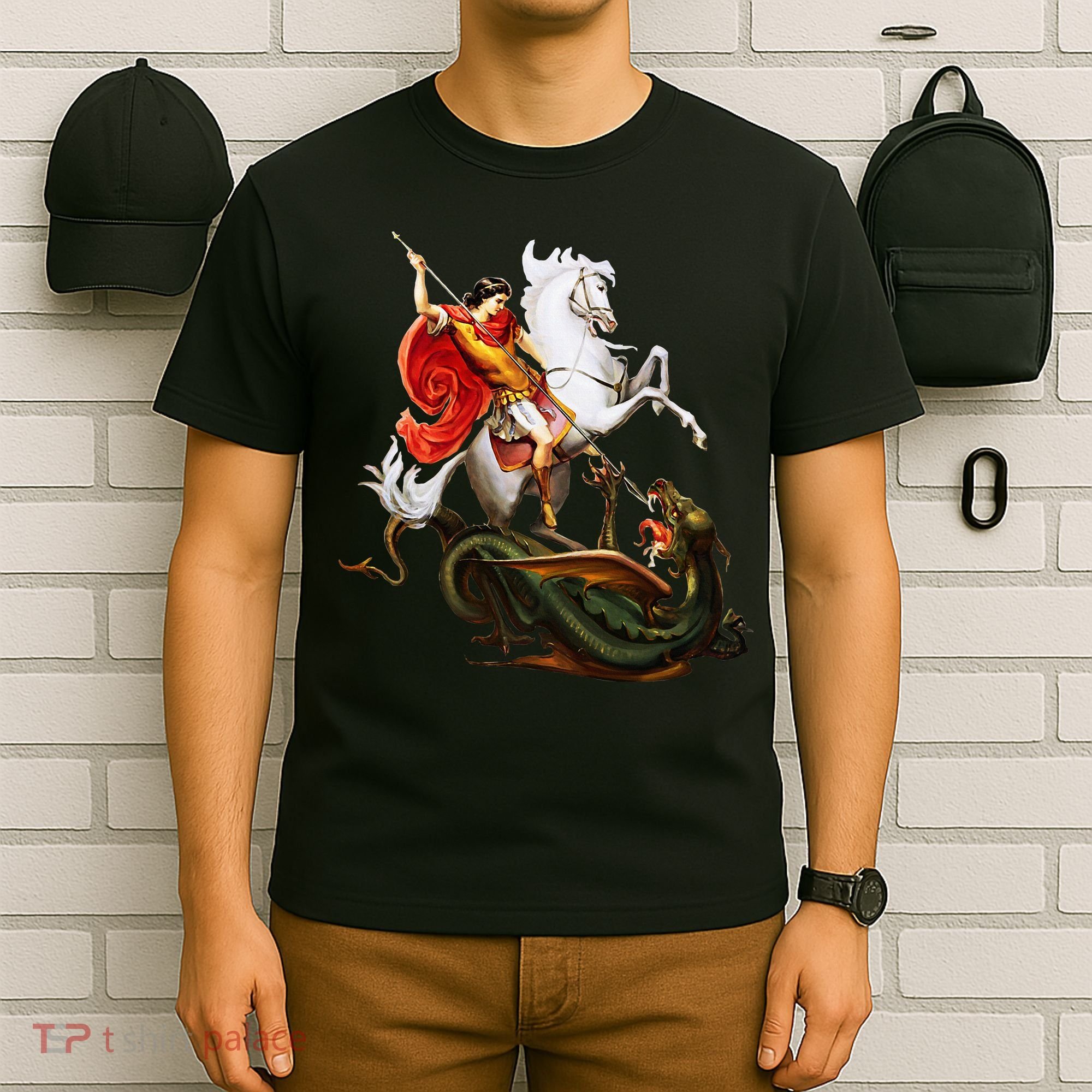 St. George And The Dragon England Catholic Saints Pray T-Shirt