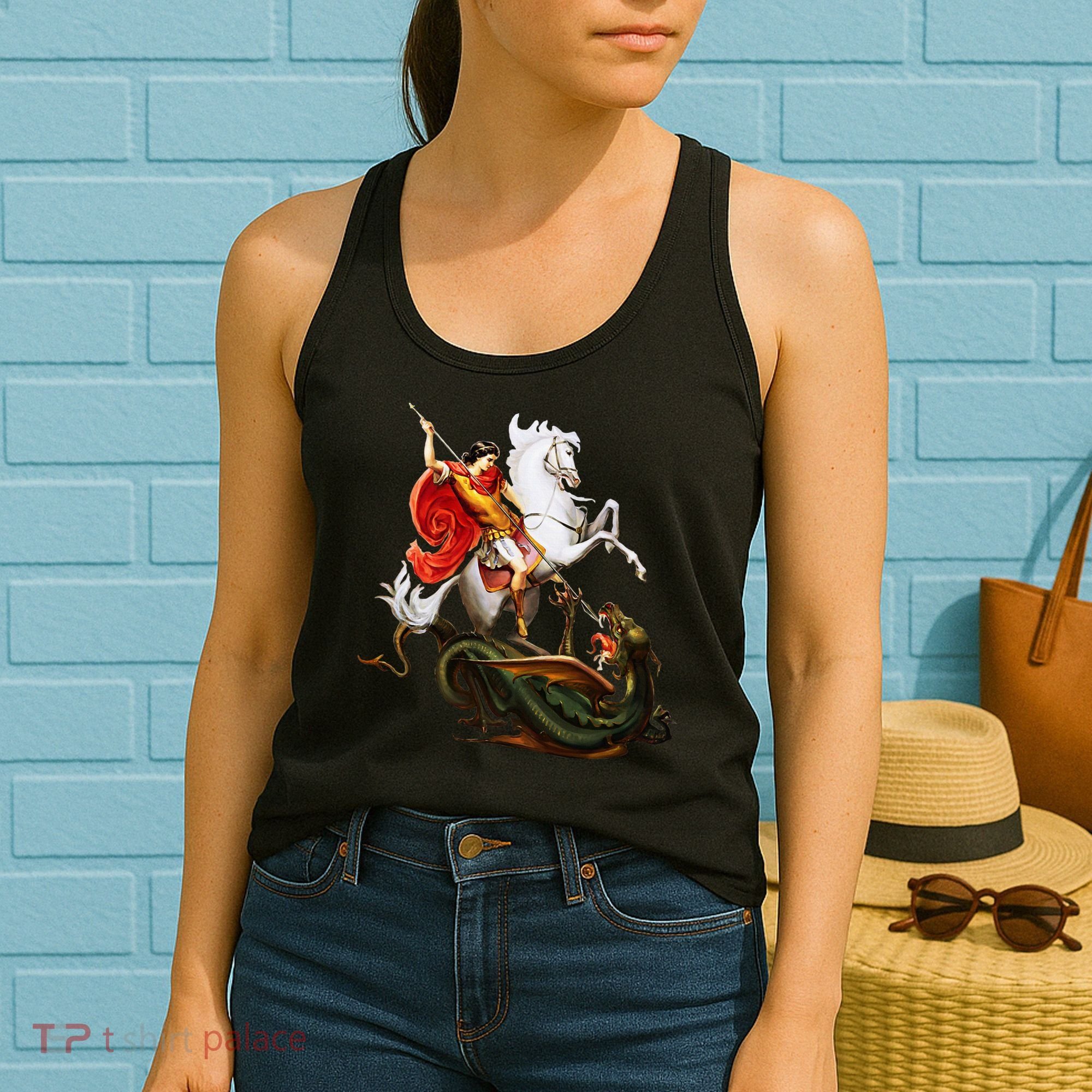 St. George And The Dragon England Catholic Saints Pray Women's Tank Top