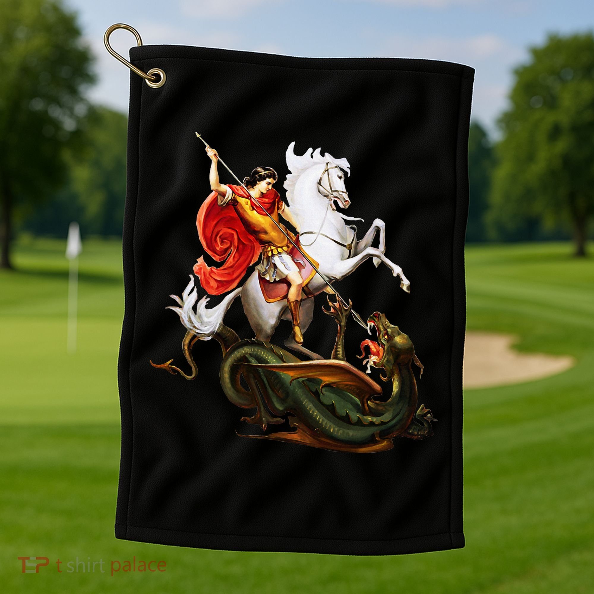 St. George And The Dragon England Catholic Saints Pray Golf Towel