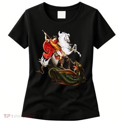 St. George And The Dragon England Catholic Saints Pray Women's T-Shirt