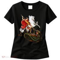 St. George And The Dragon England Catholic Saints Pray Women's T-Shirt thumb 0