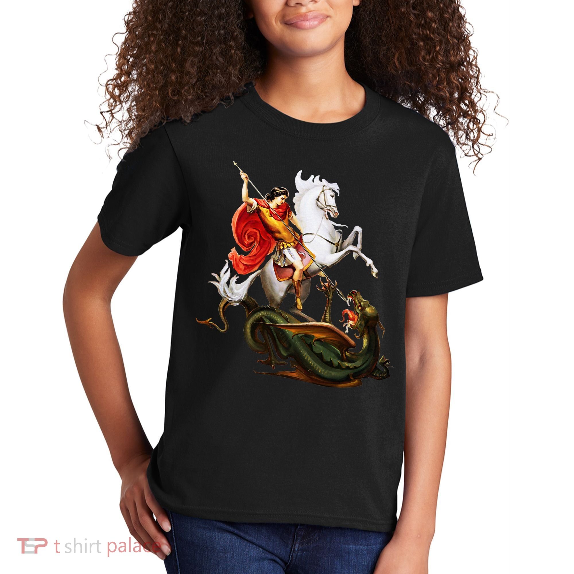 St. George And The Dragon England Catholic Saints Pray Kids T-Shirt